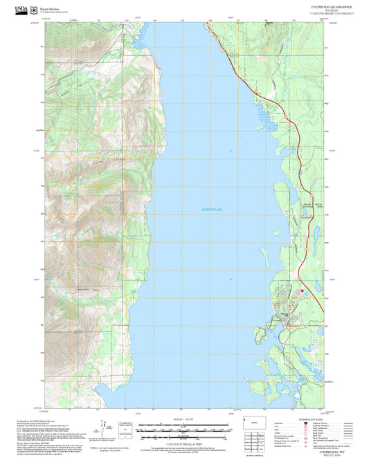 2025 Forest Service Topo Map of Colter Bay Wyoming