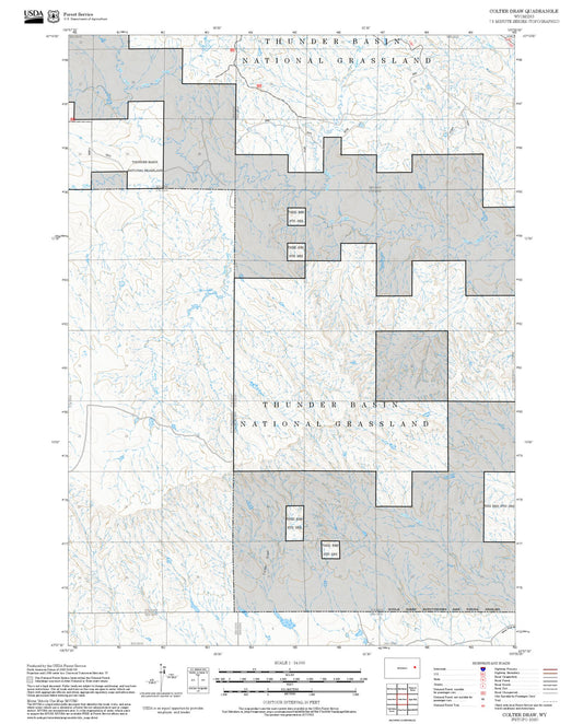 2025 Forest Service Topo Map of Colter Draw Wyoming