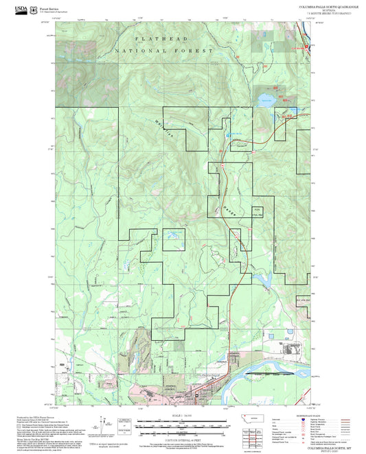 2025 Forest Service Topo Map of Columbia Falls North Montana