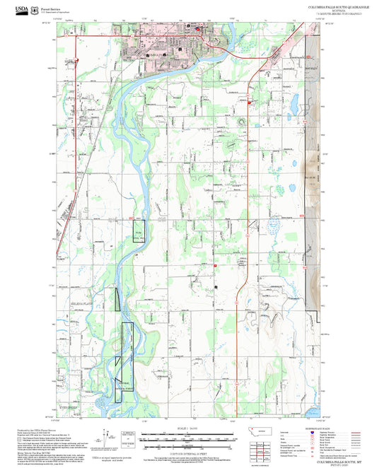 2025 Forest Service Topo Map of Columbia Falls South Montana