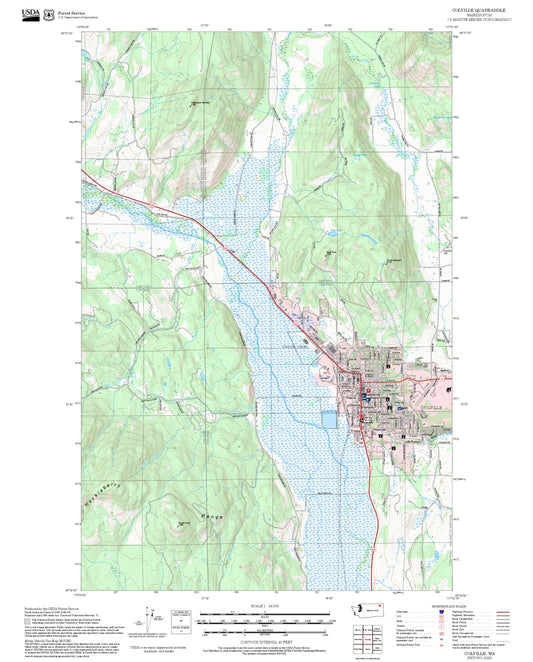 2025 Forest Service Topo Map of Colville Washington