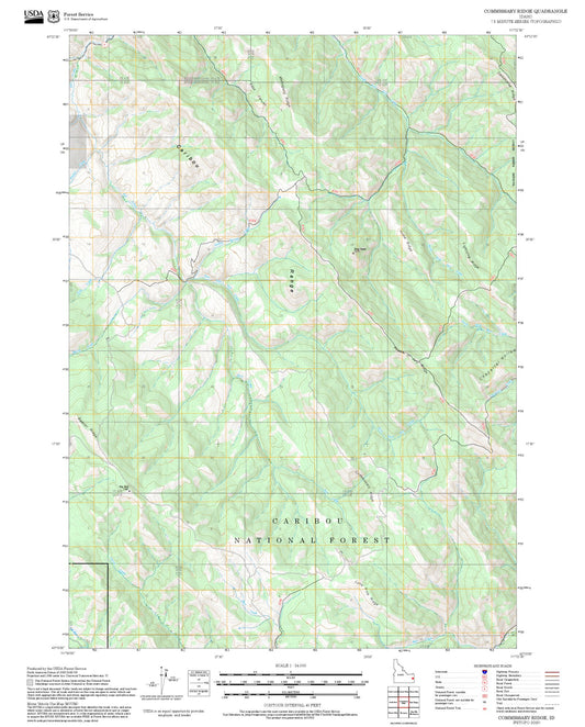 2025 Forest Service Topo Map of Commissary Ridge Idaho