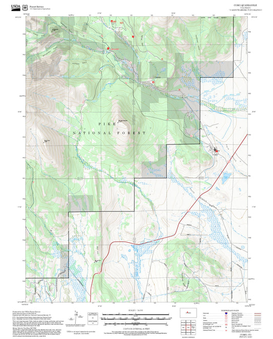 2025 Forest Service Topo Map of Como Colorado