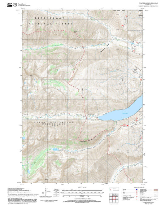 2025 Forest Service Topo Map of Como Peaks Montana