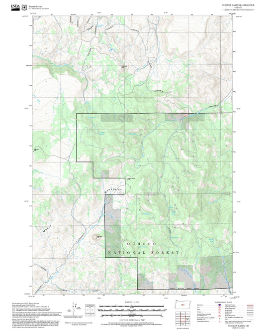 2025 Forest Service Topo Map of Conant Basin Oregon