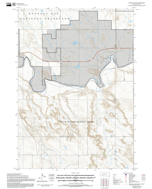 2025 Forest Service Topo Map of Conata NE South Dakota