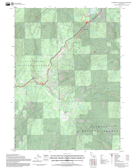 2025 Forest Service Topo Map of Condrey Mountain California