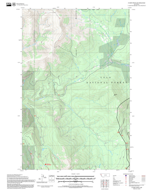 2025 Forest Service Topo Map of Coney Peak Montana