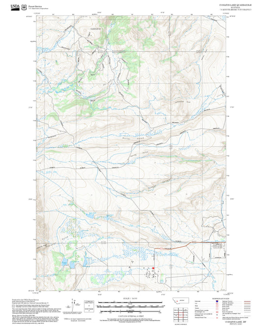 2025 Forest Service Topo Map of Conleys Lake Montana