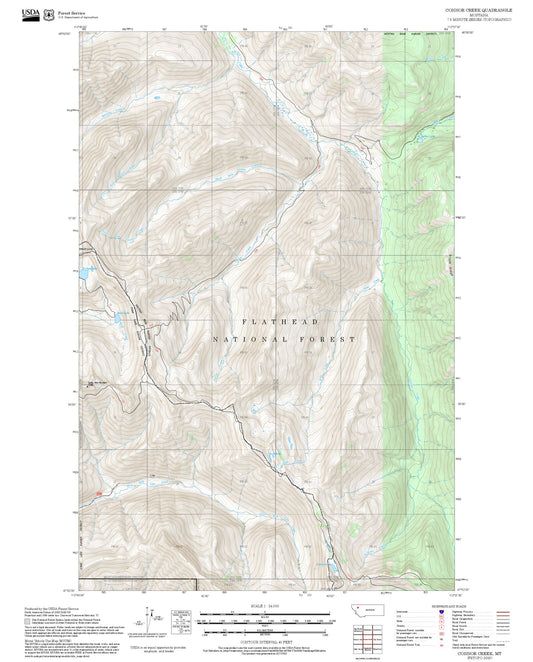 2025 Forest Service Topo Map of Connor Creek Montana