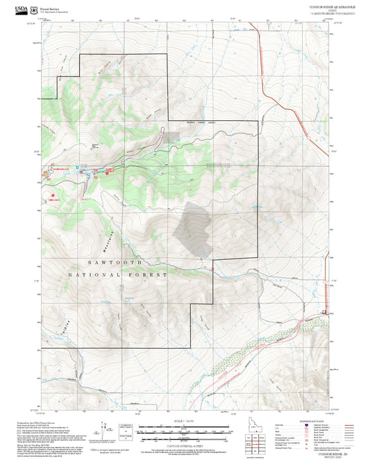 2025 Forest Service Topo Map of Connor Ridge Idaho