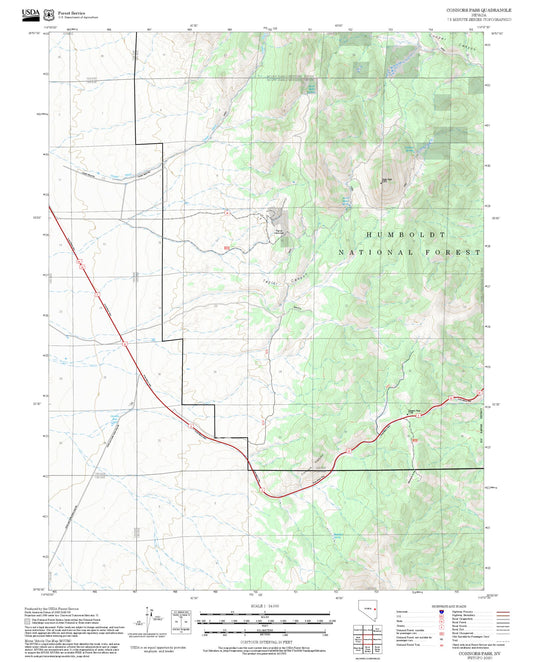 2025 Forest Service Topo Map of Connors Pass Nevada