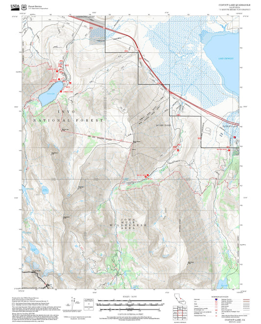 2025 Forest Service Topo Map of Convict Lake California