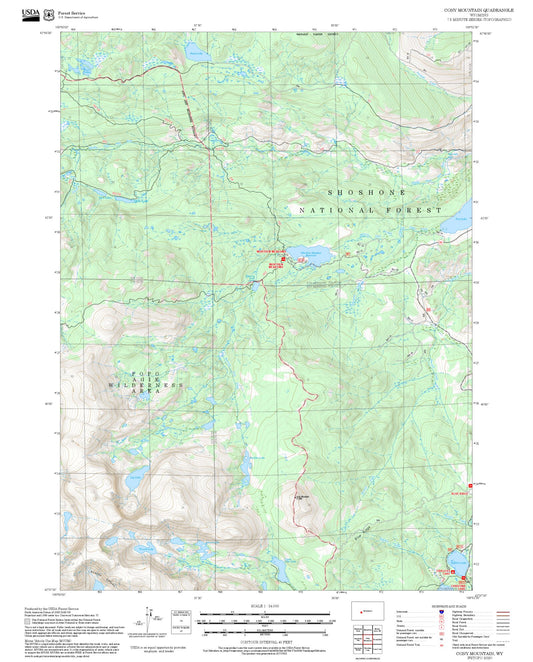 2025 Forest Service Topo Map of Cony Mountain Wyoming