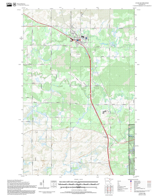2025 Forest Service Topo Map of Cook Minnesota