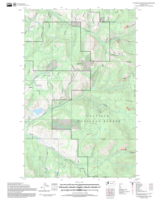 2025 Forest Service Topo Map of Cooke Mountain Washington