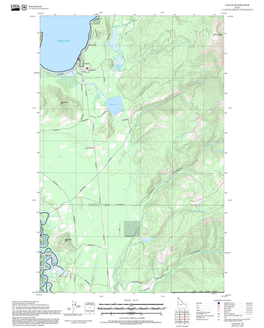 2025 Forest Service Topo Map of Coolin Idaho