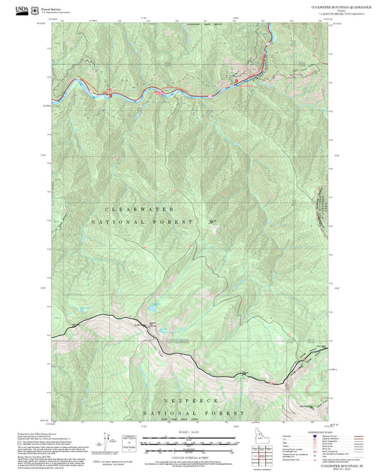 2025 Forest Service Topo Map of Coolwater Mountain Idaho