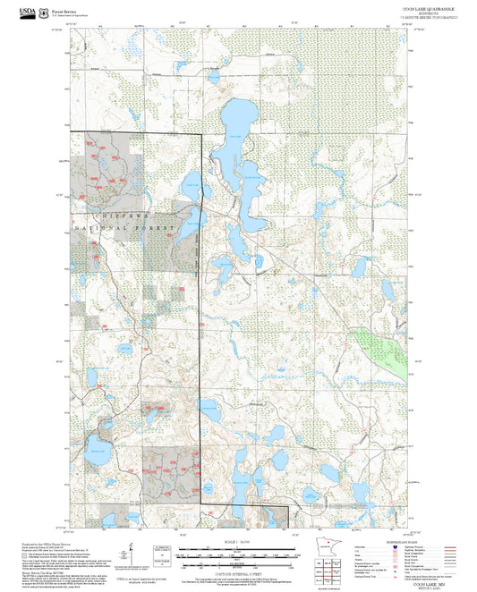 2025 Forest Service Topo Map of Coon Lake Minnesota