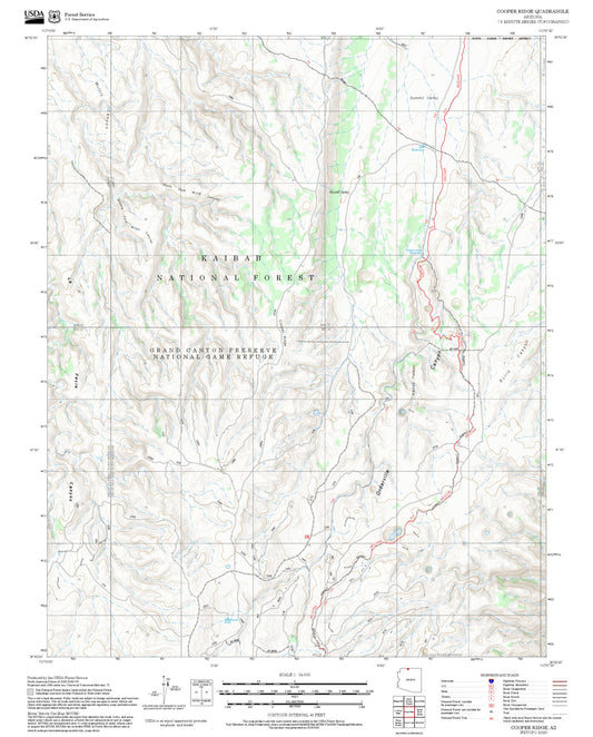 2025 Forest Service Topo Map of Cooper Ridge Arizona