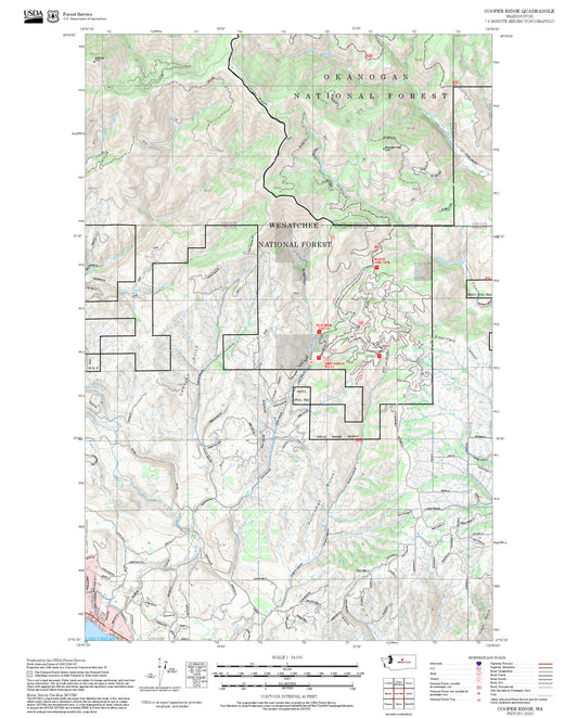 2025 Forest Service Topo Map of Cooper Ridge Washington