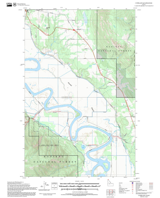 2025 Forest Service Topo Map of Copeland Idaho