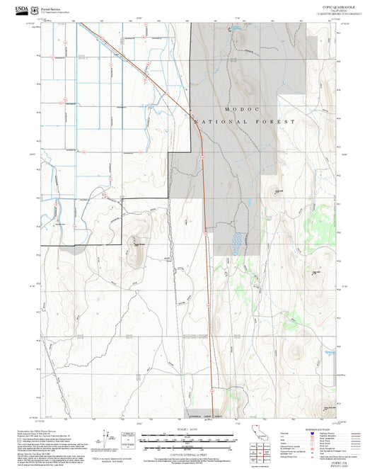 2025 Forest Service Topo Map of Copic California
