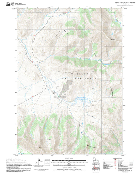 2025 Forest Service Topo Map of Copper Basin Knob Idaho
