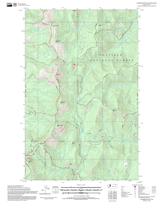 2025 Forest Service Topo Map of Copper Butte Washington