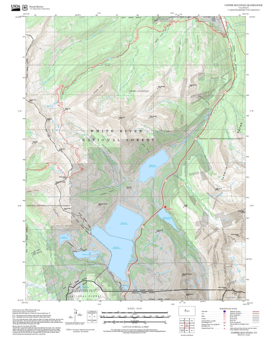 2025 Forest Service Topo Map of Copper Mountain Colorado