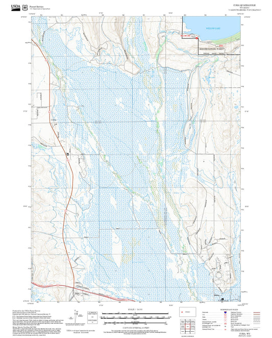2025 Forest Service Topo Map of Cora Wyoming