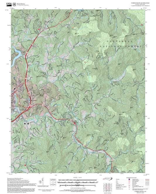 2025 Forest Service Topo Map of Corbin Knob North Carolina