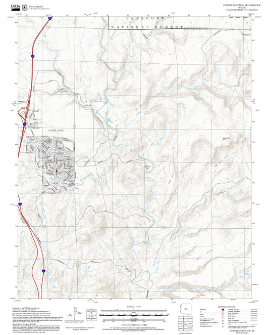 2025 Forest Service Topo Map of Cordes Junction Arizona