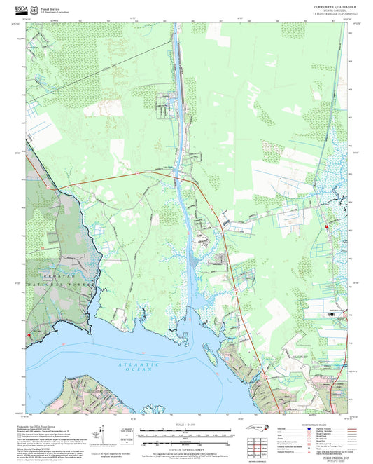 2025 Forest Service Topo Map of Core Creek North Carolina