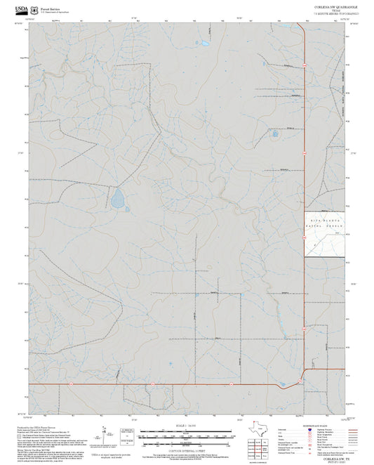 2025 Forest Service Topo Map of Corlena NW Texas
