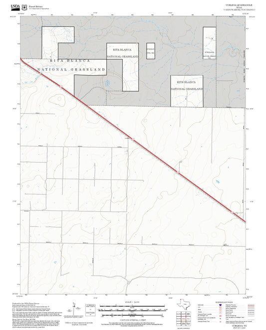 2025 Forest Service Topo Map of Corlena Texas