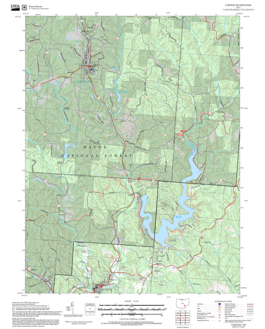 2025 Forest Service Topo Map of Corning Ohio