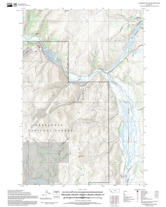 2025 Forest Service Topo Map of Cornish Gulch Montana