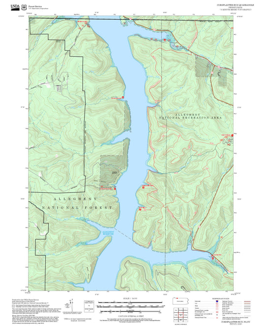 2025 Forest Service Topo Map of Cornplanter Run Pennsylvania