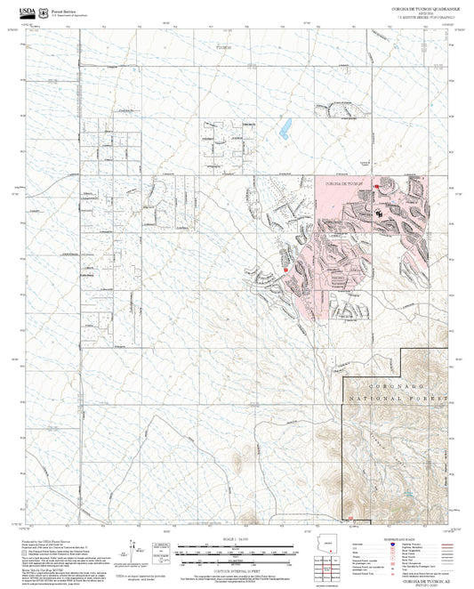 2025 Forest Service Topo Map of Corona De Tucson Arizona