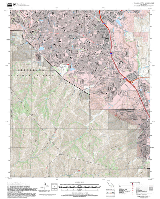 2025 Forest Service Topo Map of Corona South California