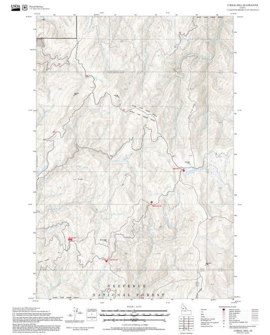 2025 Forest Service Topo Map of Corral Hill Idaho