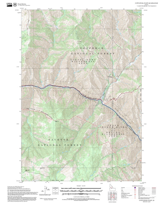 2025 Forest Service Topo Map of Cottontail Point Idaho