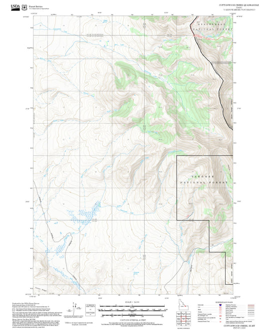 2025 Forest Service Topo Map of Cottonwood Creek Idaho