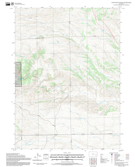 2025 Forest Service Topo Map of Cottonwood Falls Wyoming