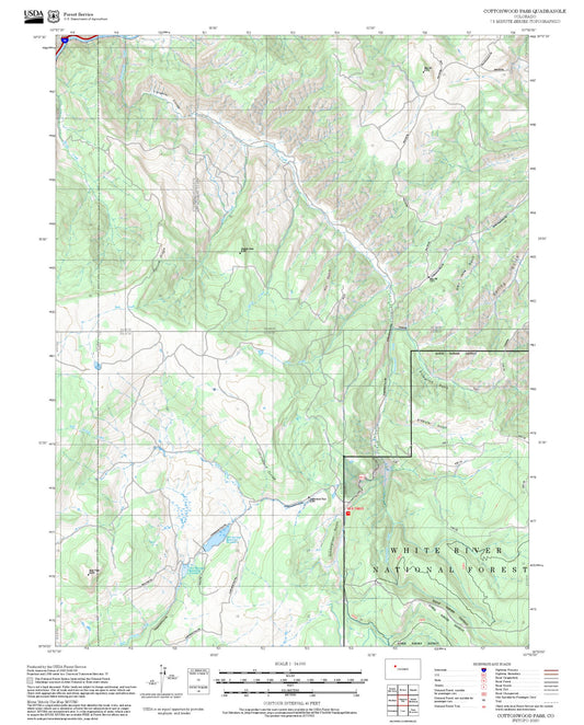 2025 Forest Service Topo Map of Cottonwood Pass Colorado