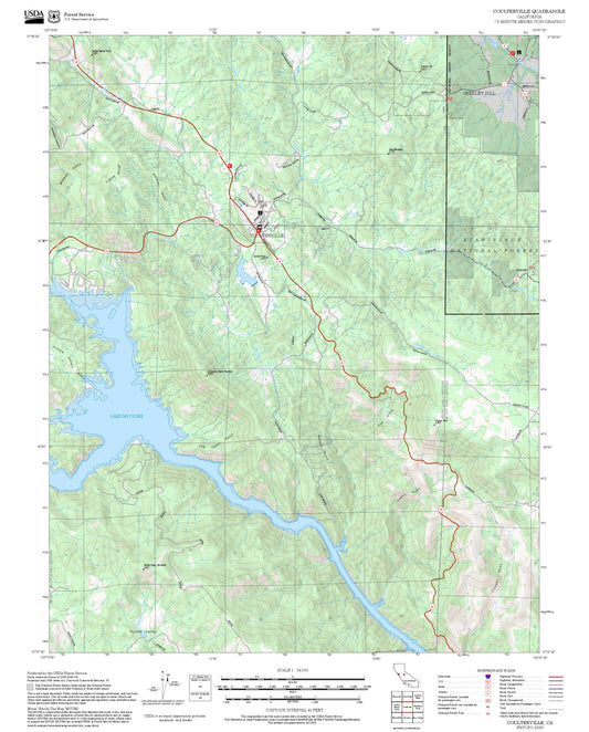 2025 Forest Service Topo Map of Coulterville California