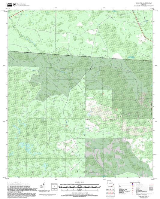 2025 Forest Service Topo Map of Council Georgia
