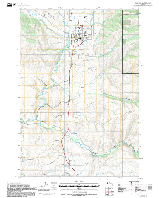 2025 Forest Service Topo Map of Council Idaho