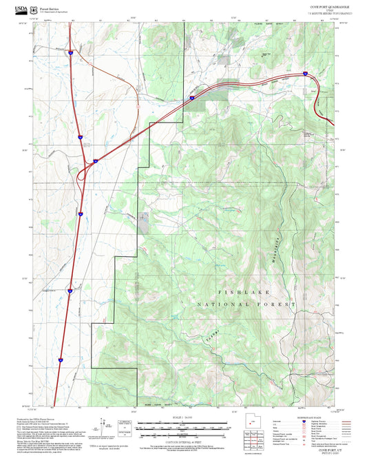 2025 Forest Service Topo Map of Cove Fort Utah
